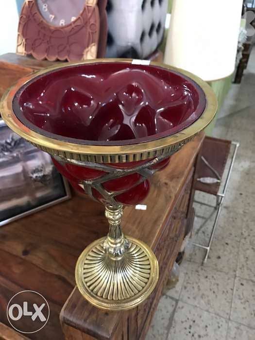 vase heavy copper with glass 1