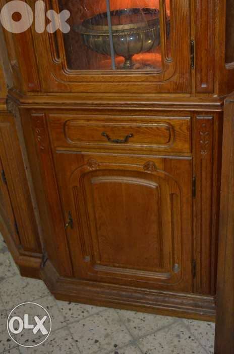 corner dresser with glass and drawers wainscot 2