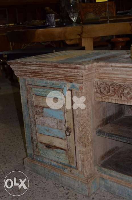 vintage tv table solid wood teak 1