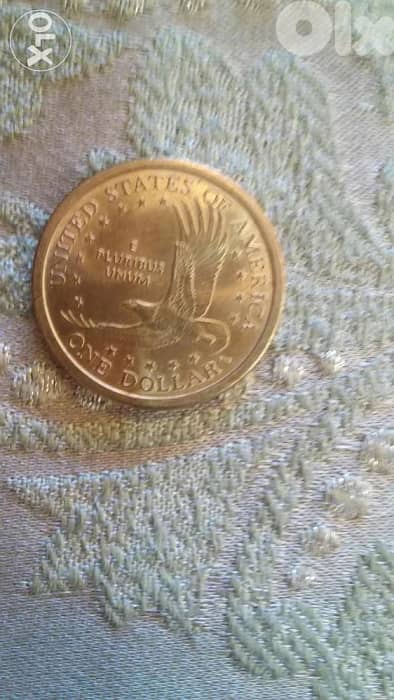USA Indian Woman Memorial Flying Eagle 1 Dollar Bronze Coin year 2000 1