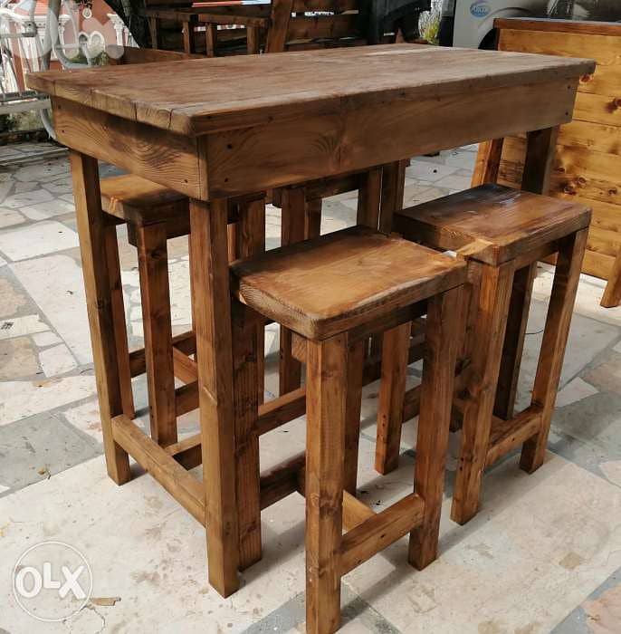 High kitchen table and four chairs 1