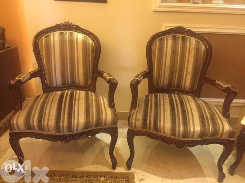 French Antique couch & chairs كراسي وكناباية انتيك فرنسي 3