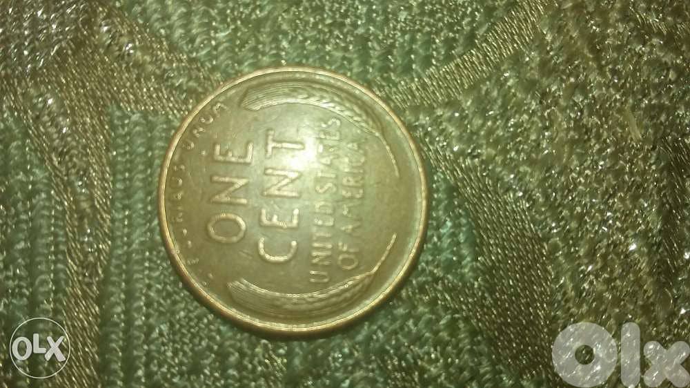 USA Bronze Coin One Wheat Cent year 1944 1