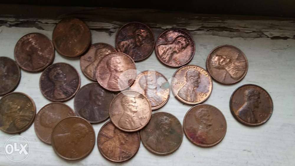 20 pcs Cent Coins of USA Lincoln Cent 1970's from 1970 till 1979 0