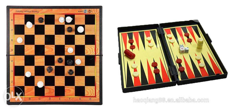 Brand New Plastic Folding Chess, Checkers & Backgammon Magnetic Board 0
