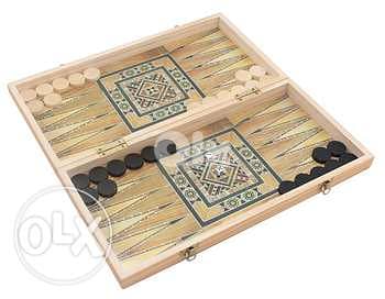 Brand New Wooden Folding Backgammon Board 0