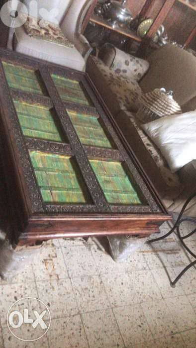 solid wood antique teak door table 1