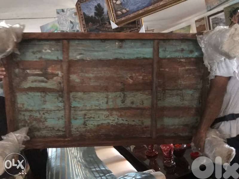 solid wood antique teak door table 3