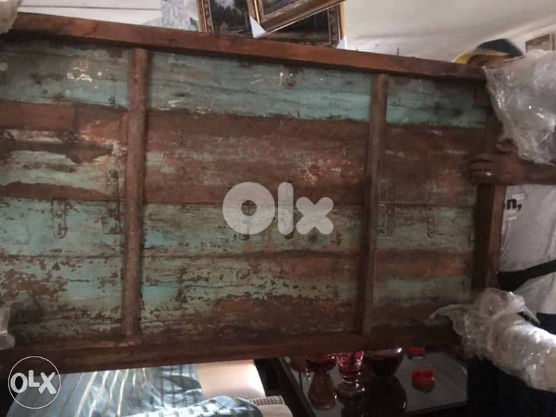 solid wood antique teak door table 4