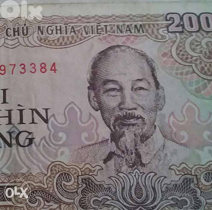 Vietnam Ho Chi Mnih photo Communist Leader Banknoteورقة بنكية فيتنام 0