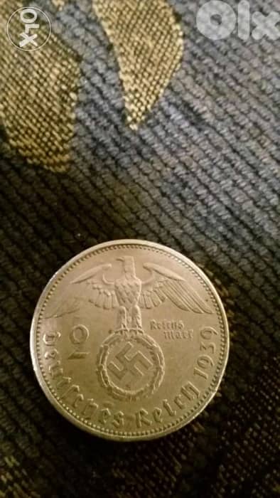 Nazi Hitler German Silver Coin WW II year 1939عملة المانية نازية 0