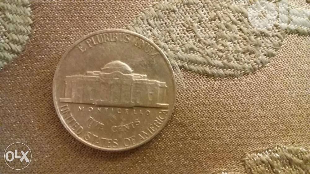 USA Five Cents Coin Nickel o Presidnt Jefferson Coin year1947 1
