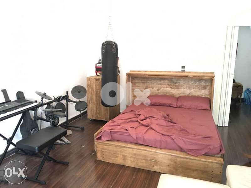 Old closet wood bed queen size تخت مجوز خزانة دريسوار شكل قديم 5