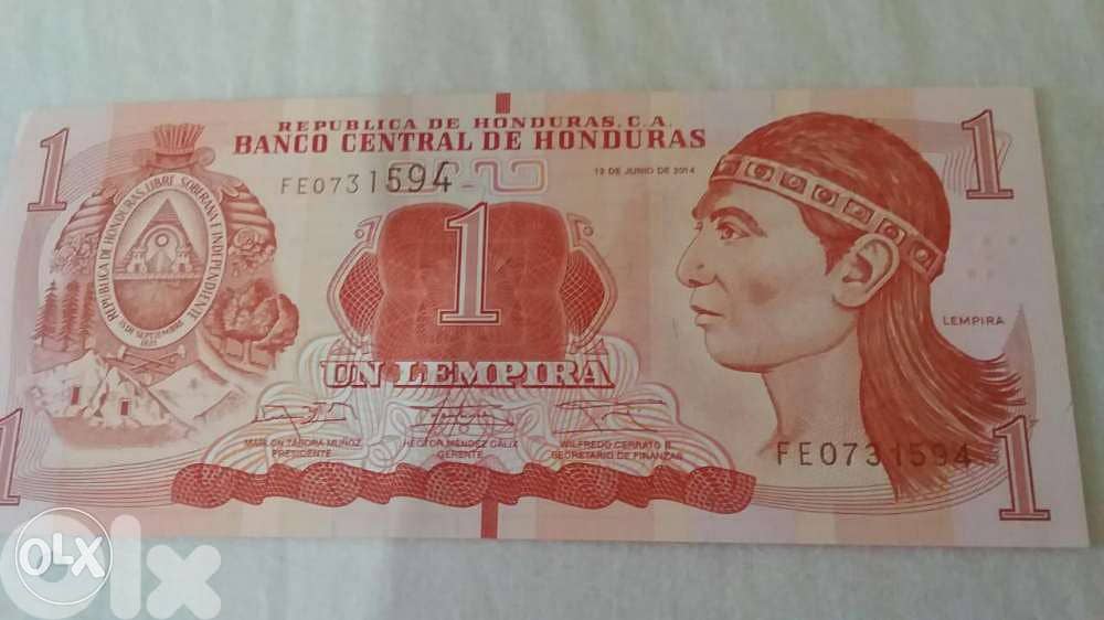 Hunduras banknote in Central Americaعملة ورقية هندوراس اميركا الوسطى 0