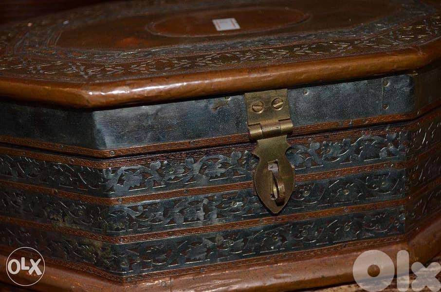 box copper and wood antique 1