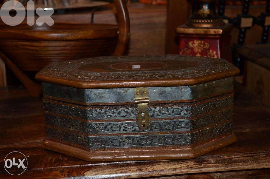 box copper and wood antique 3
