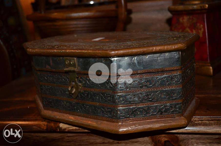 box copper and wood antique 5