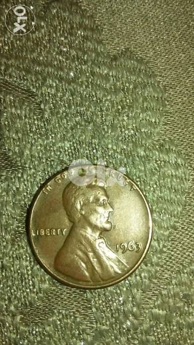 USA Lincoln Penny Double Die Error Cent year 1963 0