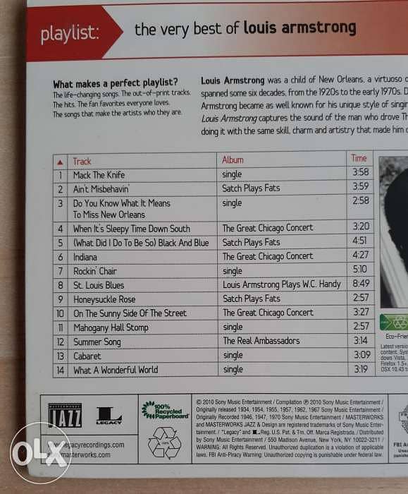 Louis Armstrong The Very Best Of Music CD. 1
