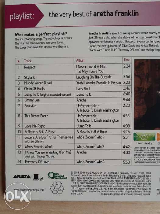Aretha Franklin The Very Best Of Music CD. 1