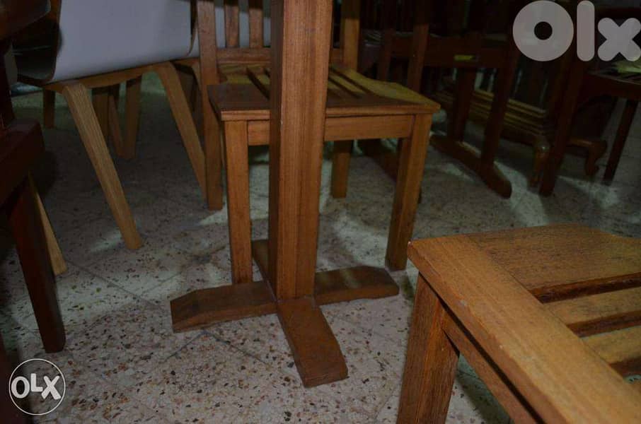 table and 2 chairs outdoor teak wood 4