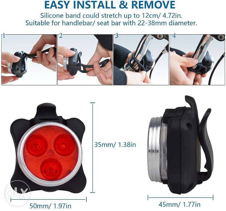 Balhvit Bike Rechargeable Light USB Set, /4$ Delivery 5