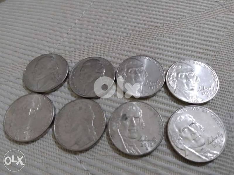 Set of Eight USA Five Cents Memorial coins 0