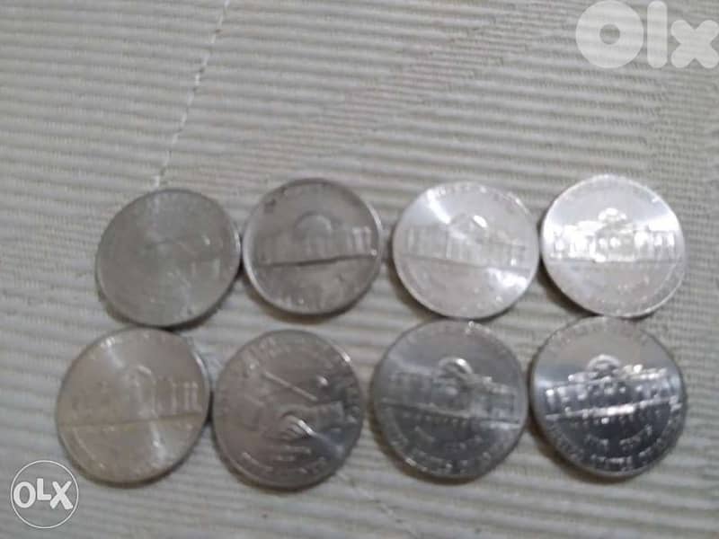 Set of Eight USA Five Cents Memorial coins 1