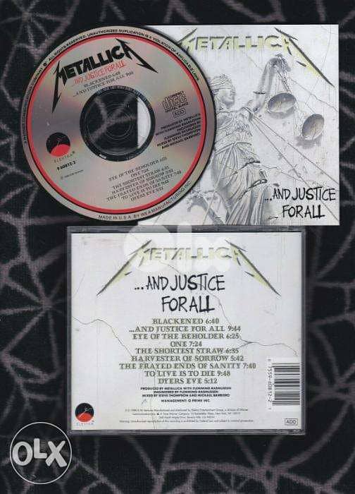 metallica "and justice for all" cd 1988 usa 0