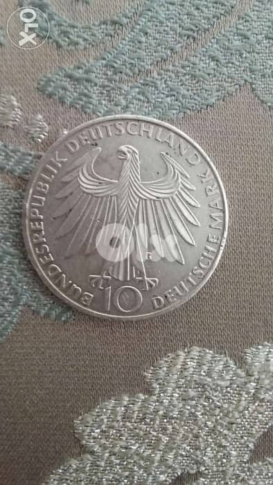 1972 Olympic German Coin Deutschland Silver 10 Marks year 1972 0