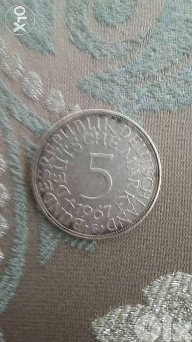 Germany Deutschland Silver Coin 5 Marks year 1967 1