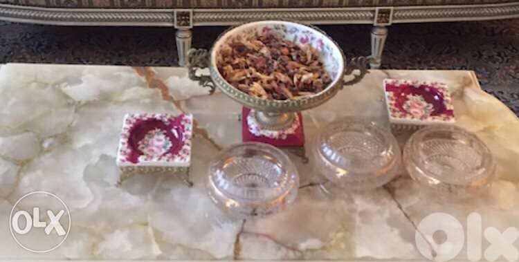 Ashtrays Bohemian Crystal and fine Porcelaine 0