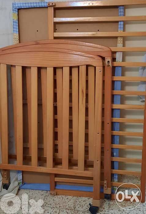 Baby bed length120cm width63cm with mattress and blanket 1