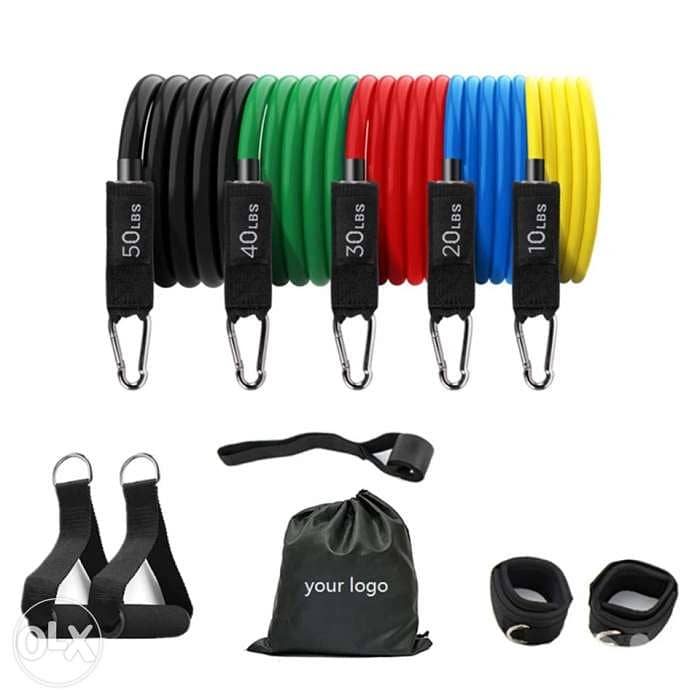 Set 11pcs Resistance bands 150LBS 0