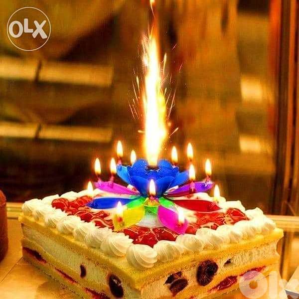 Musical Volcano flower birthday candle 1