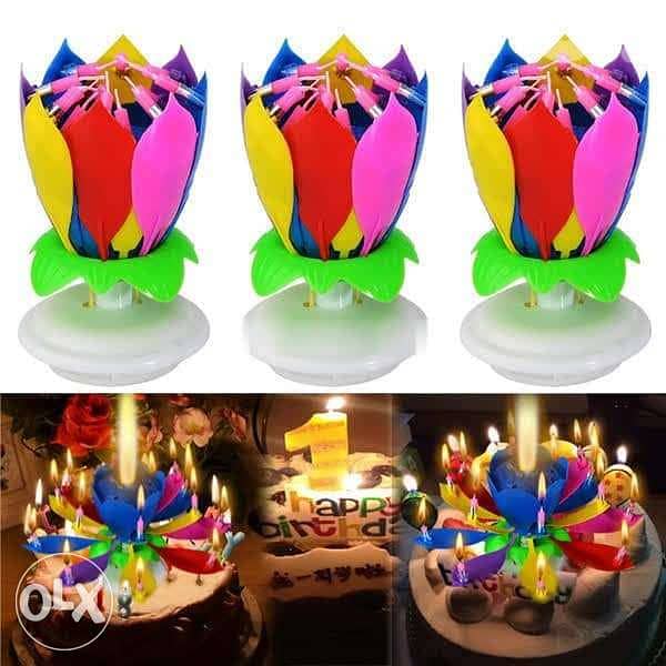 Musical Volcano flower birthday candle 2
