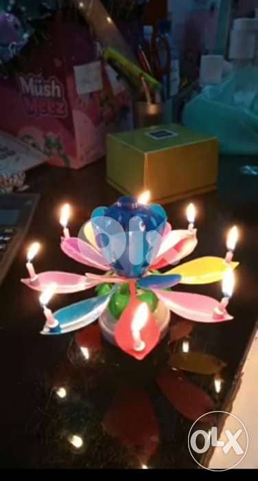 Musical Volcano flower birthday candle 3