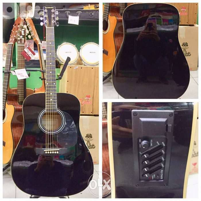 غيتار مع مخرج الكتريك  guitar black electro acoustic 0
