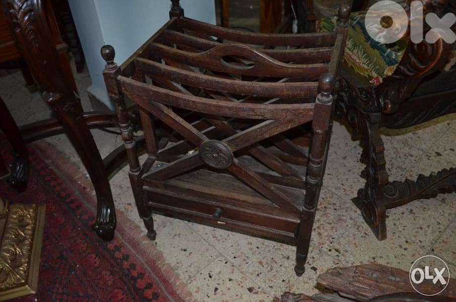 magazine holder teak wood 0