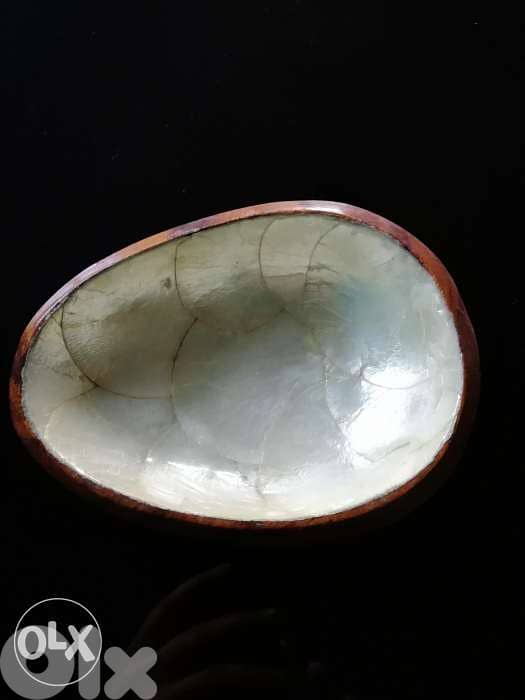 Vintage Capiz and wood appetizer dishes 1