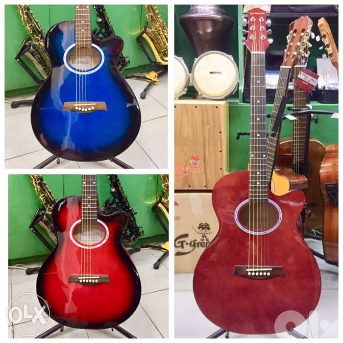 غيتار أكوستيك متوفر بأربعة الوان acoustic guitar new 0