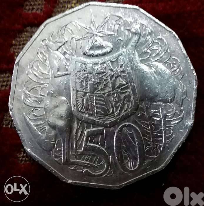 Australia Knagooro& Emu Coat of Armsb fifty cents year 1996 1