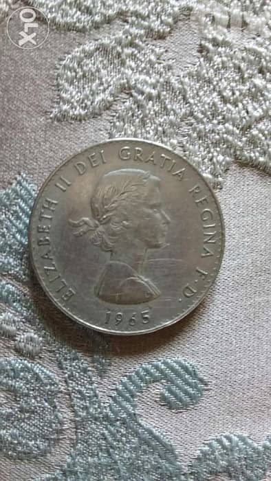 Churchill Memorial UK Pound Coin year 1965 1