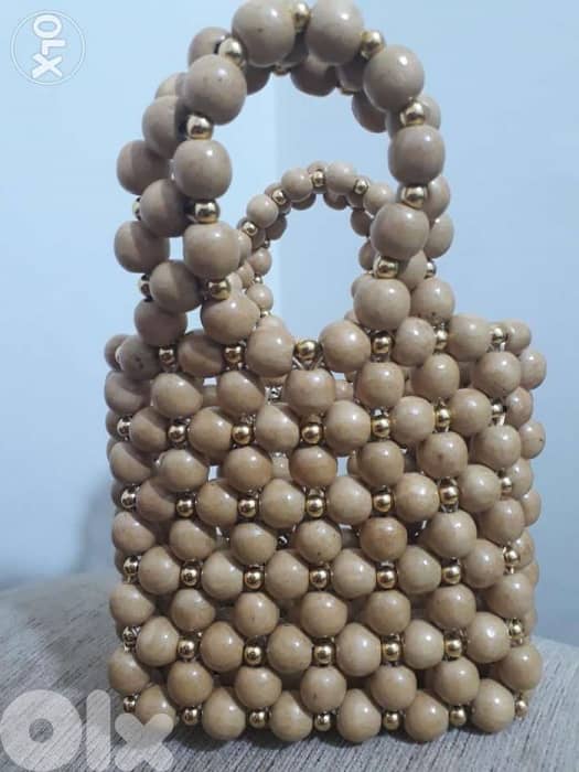 Bag of beads beige 0