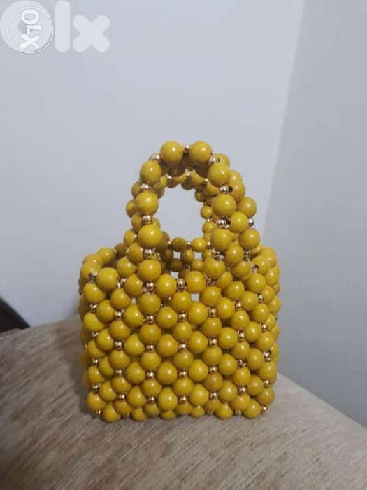 Bag of beads beige 3