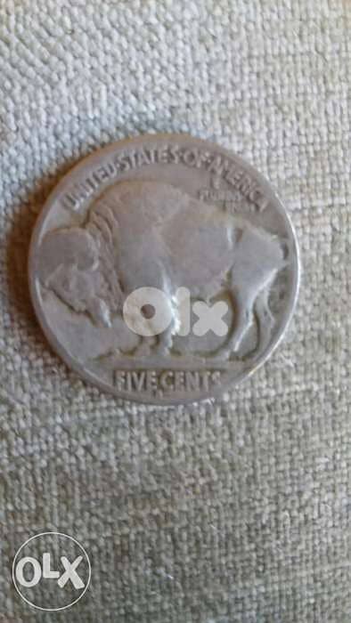 Two USA Buffalo Indian Head Five cents Nickel year 1929 2