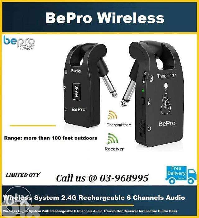 Wireless Guitar System 2.4G Rechargeable , Wireless Jack 0