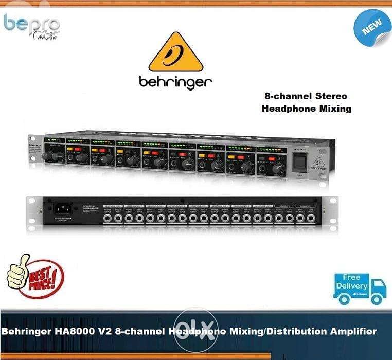 Behringer HA8000 V2 8-Ch Headphone Mixing, Distribution headphones 0