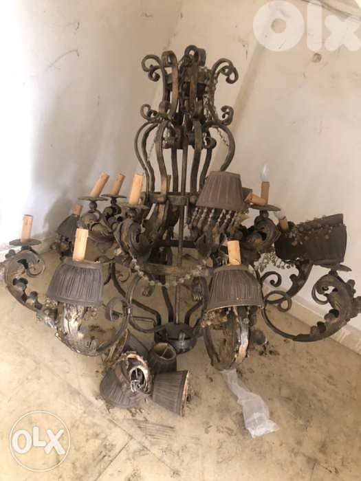 Chandelier Steel Gold - ثريا حديد بلون الذهب 0
