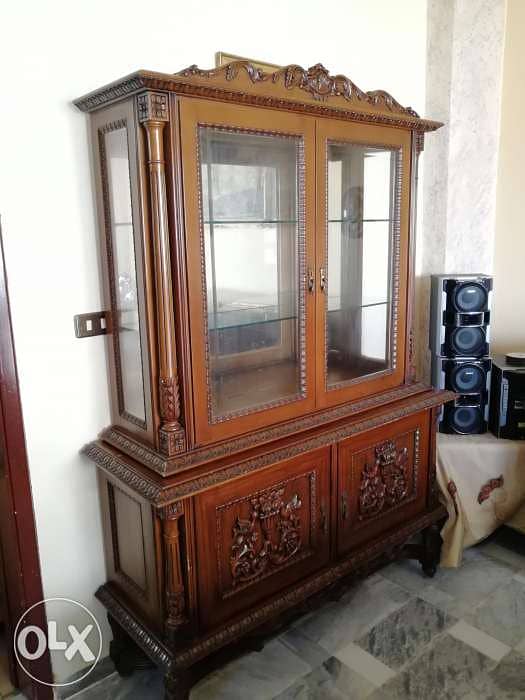 فيترين خشب زين حفر مميز للغاية انتيك الاصلي القديم بسعر لقطة vitrine 0